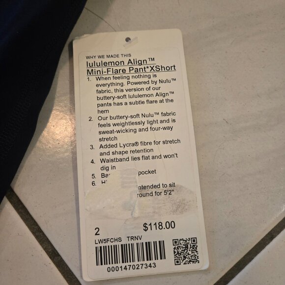 NWT Lululemon Align Mini Flare Pants True Navy Xtra Short 2 - Picture 3 of 6
